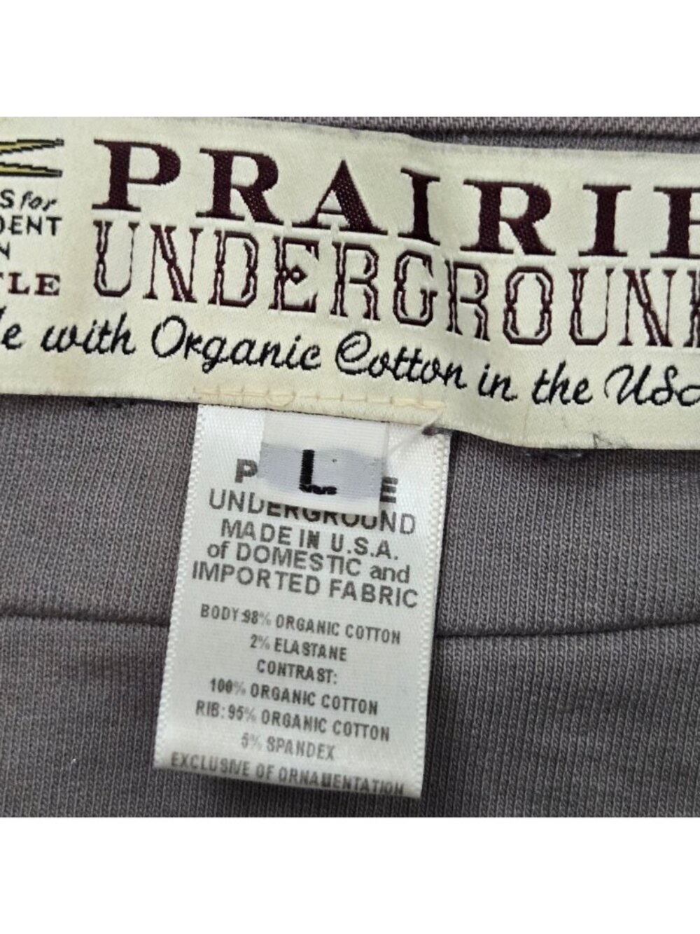 Prairie Underground Size L Tarpaulin Jacket Asymetric Organic Cotton Grey Womens - Picture 8 of 9